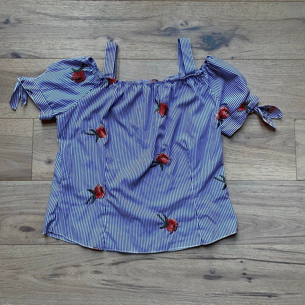 Embroidered off the shoulder top